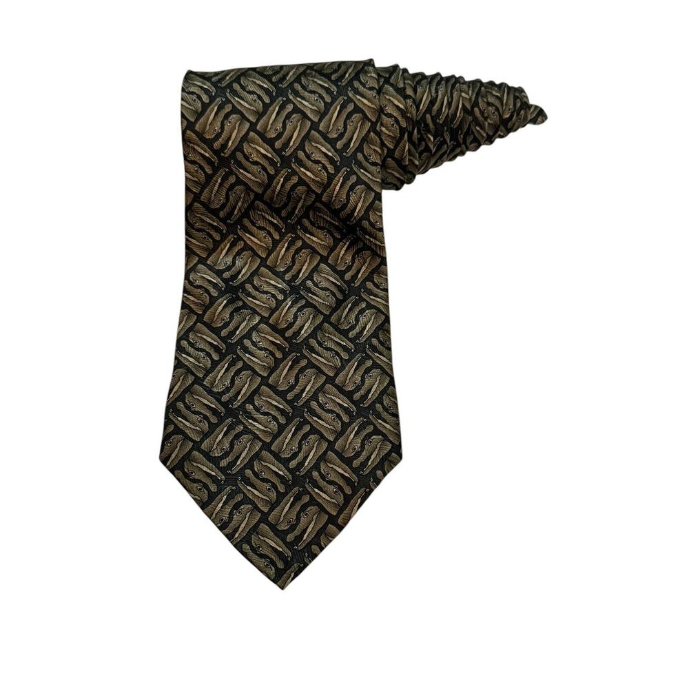 The Nature Conservancy Men's Crocodile Novelty Necktie 100% Silk Vintage